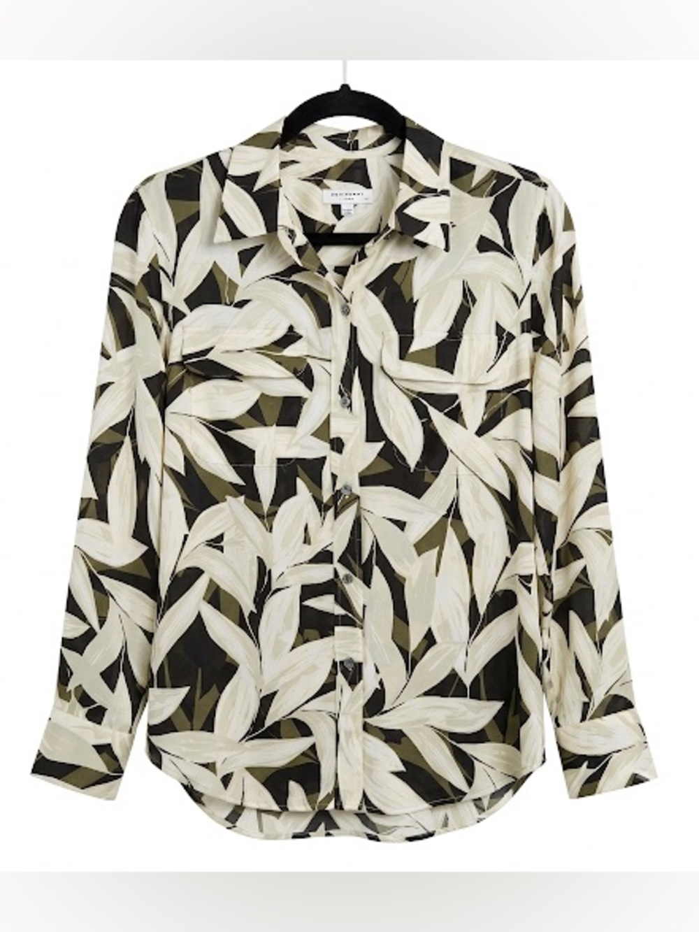 Equipment Femme Tropical Leaf Print Blouse S Boho Resort Vacation
